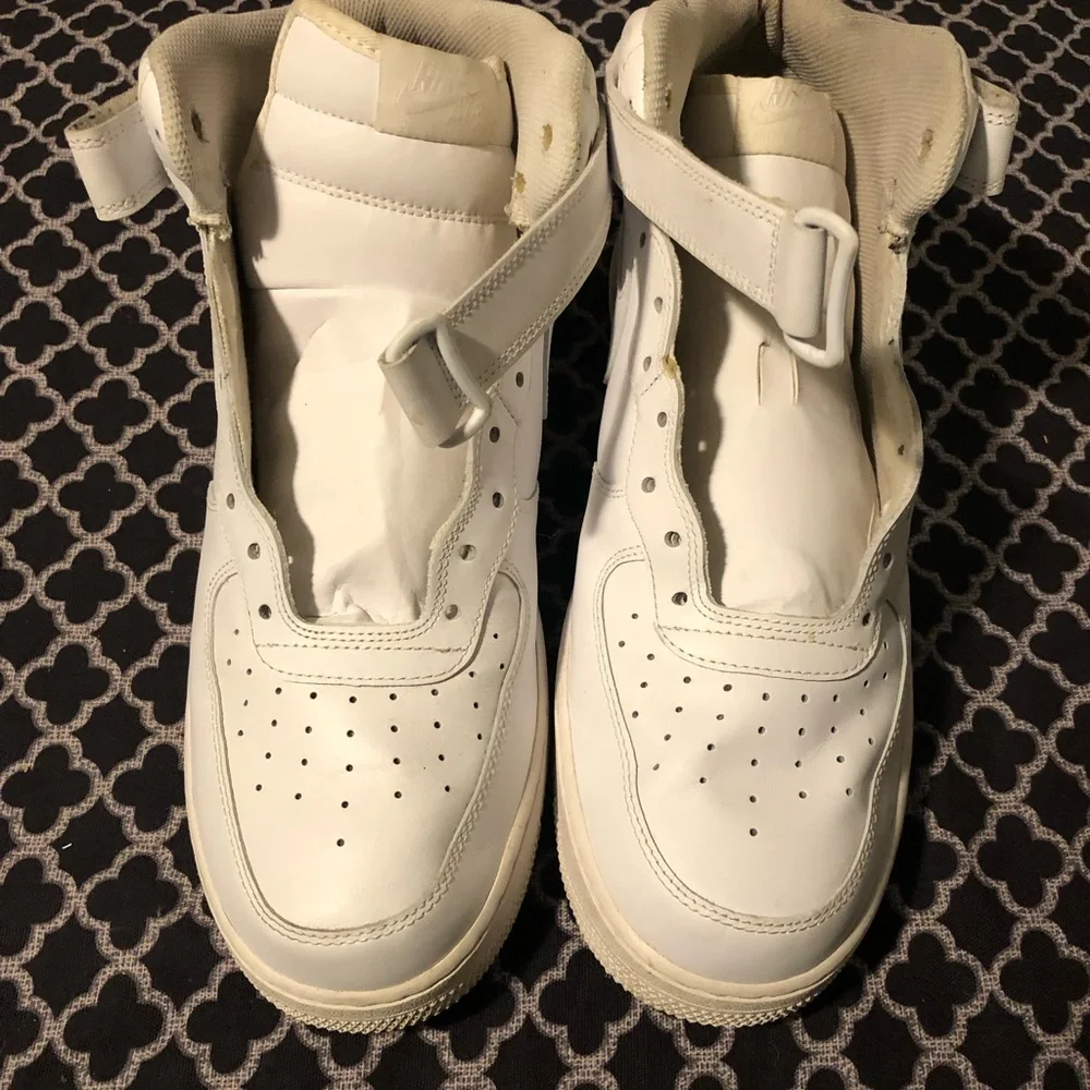 Nike Air Force 1 One Mid Triple White Leather Original CW2289-111 Size 13 Men's